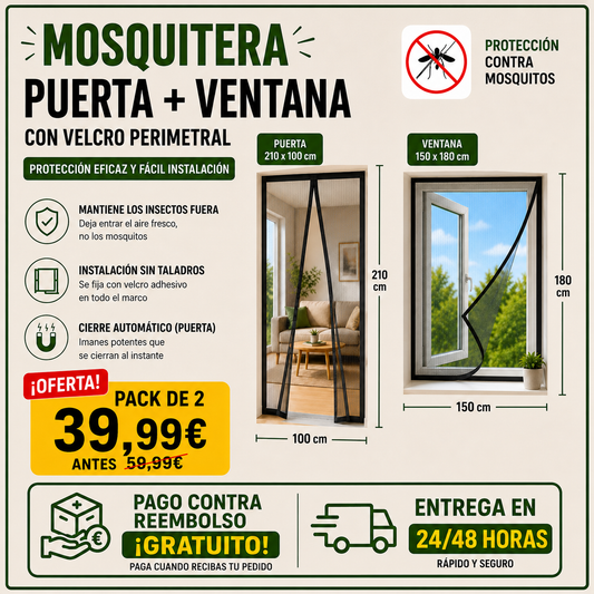 Mosquitera Magnética para Puerta y Ventana
