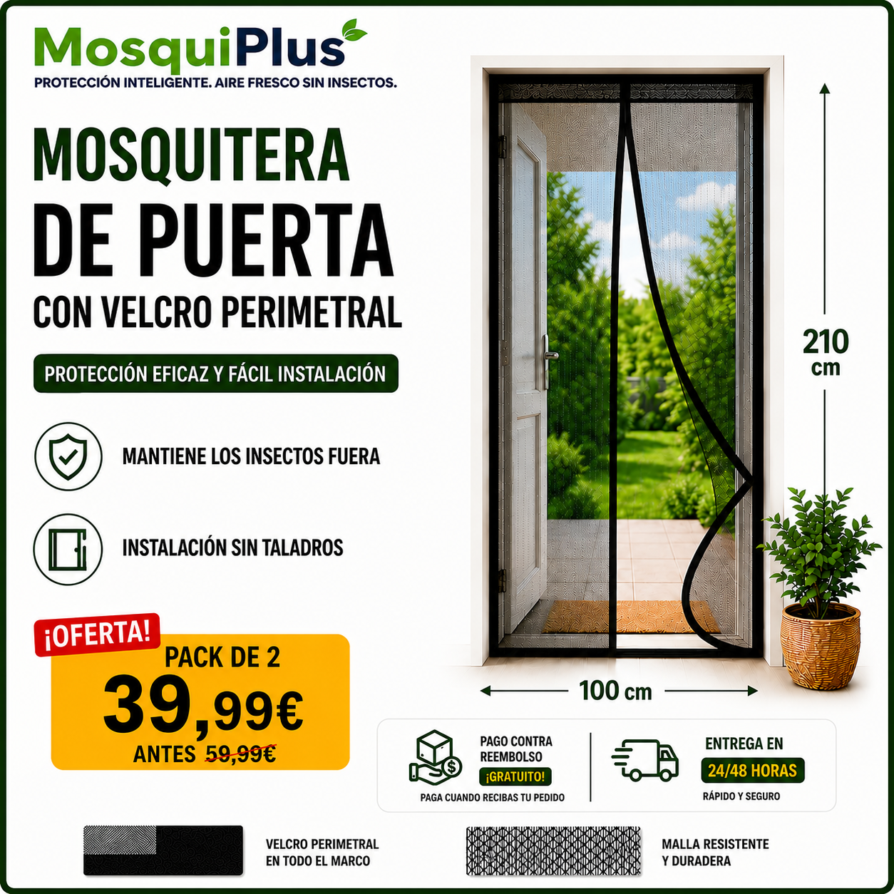 Mosquitera Magnética para Puerta y Ventana