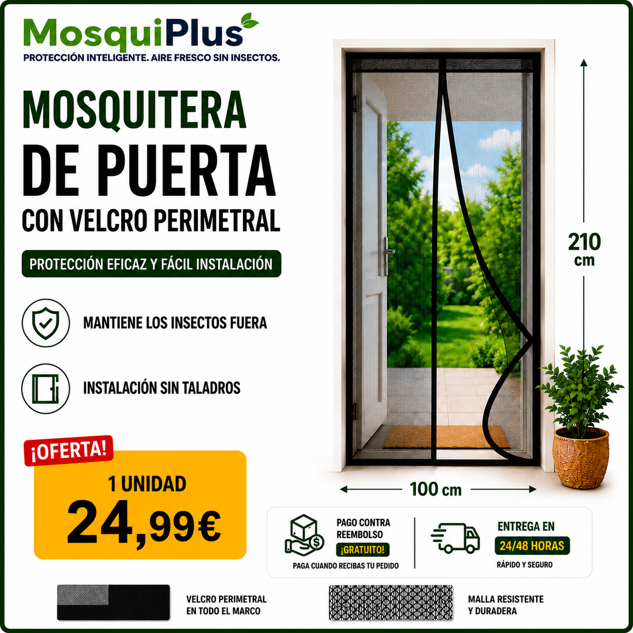 Mosquitera Magnética para Puerta y Ventana